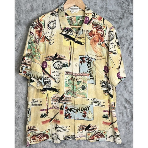 Norm Thompson Other - Norm Thompson Mens Hawaiian Shirt Size XL 100% Silk Monday‎ Monaco Monte Carlo